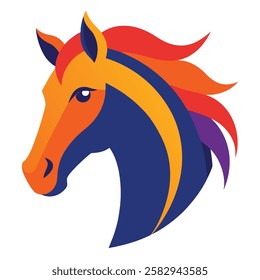 Horse Head Vector on White Background