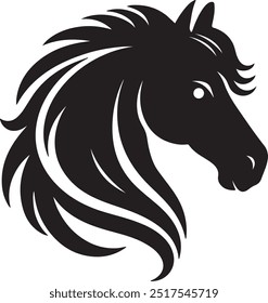 Horse head vector shilhoutte art