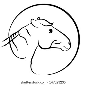 Horse head vector sign