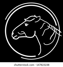 Horse head vector sign