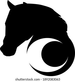 Horse head vector silhouette for logo