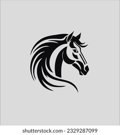 Horse head vector silhouette, horse head logo illustration design