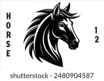 Horse Head Vector Style Silhouette.