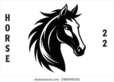 Horse Head Vector Style Silhouette Design.