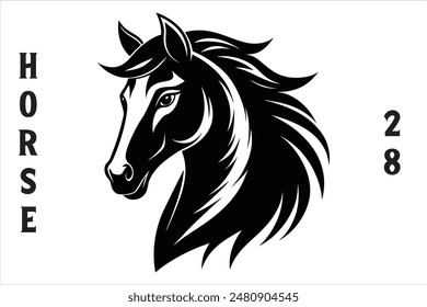 Pferdekopf Vektorgrafik Stil Silhouette.
