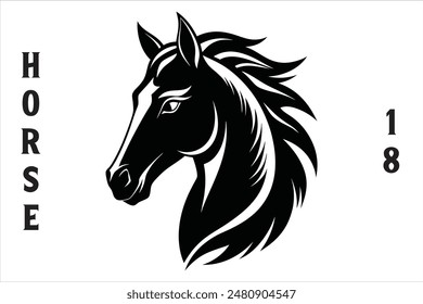 Horse Head Vector Style Silhouette.