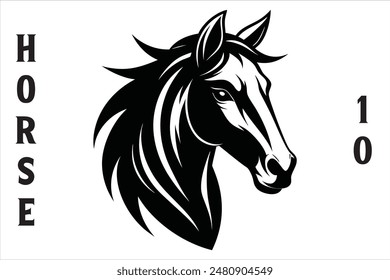 Pferdekopf Vektorgrafik Stil Silhouette.