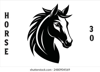 Horse Head Vector Style Silhouette.