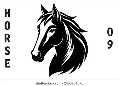 Horse Head Vector Style Silhouette.