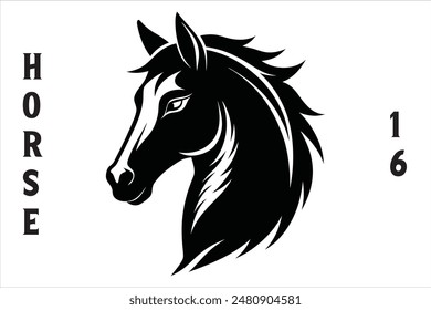 Horse Head Vector Style Silhouette.