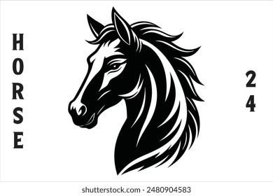 Horse Head Vector Style Silhouette.