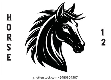 Horse Head Vector Style Silhouette.