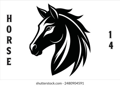 Pferdekopf Vektorgrafik Stil Silhouette.