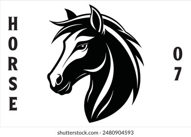 Horse Head Vector Style Silhouette.