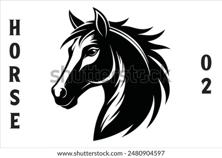 Horse Head Vector Style Silhouette.