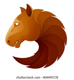 Horse head volume vector sport logo. Animal design template elements for your corporate identity or sport team branding.