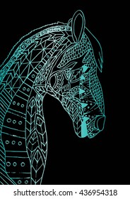 Horse head zentangle stylized.