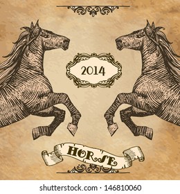 Horse head-illustration-style prints