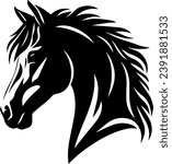 Horse Heads Vector Silhouette Illustration