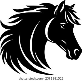 Horse Heads Vector Silhouette Illustration