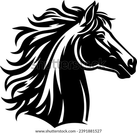 Horse Heads Vector Silhouette Illustration Stock foto © 