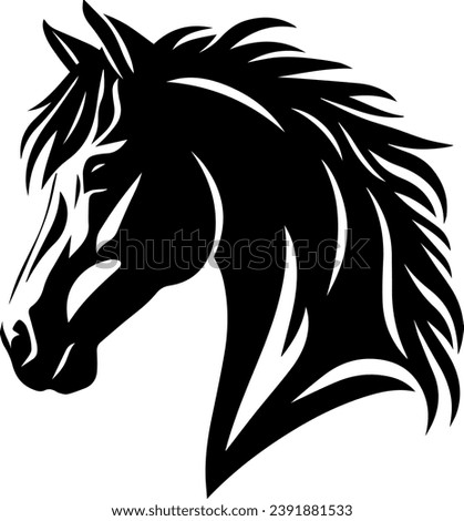 Horse Heads Vector Silhouette Illustration Stock foto © 