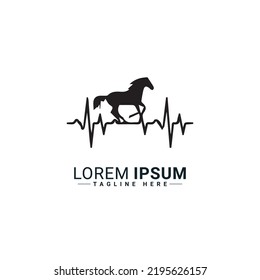 Horse Heart logo vector illustration design 