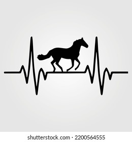 Caballos de latido Silhouette Vector Ilustración Ecuestre Caballo Racing Jumping Pony Unicorn