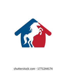 Horse and home vector logo design. Horse logo accompanied house concepts.
