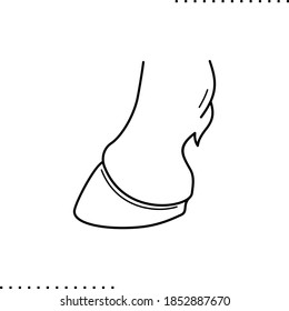 horse hoof vector icon in outlines 