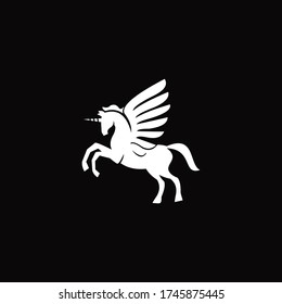 a horse with horn and wing, unicorn, abstract imaginations