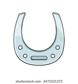 caricatura de herradura de caballo. zapato de la suerte, silueta del logotipo, signo de herradura de caballo de oro de la suerte. símbolo aislado Ilustración vectorial