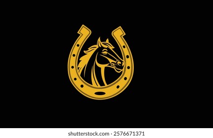 Horse or horseshoe logo vector icon illustration