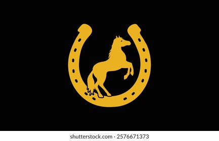 Horse or horseshoe logo vector icon illustration