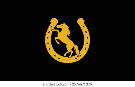 Horse or horseshoe logo vector icon illustration