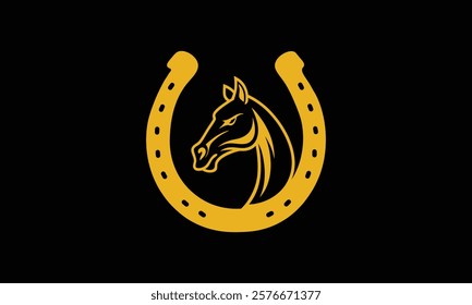 Horse or horseshoe logo vector icon illustration