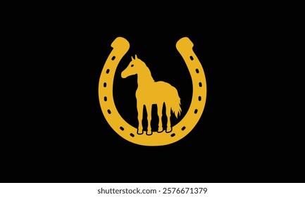 Horse or horseshoe logo vector icon illustration