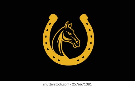 Horse or horseshoe logo vector icon illustration