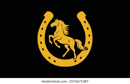 Horse or horseshoe logo vector icon illustration