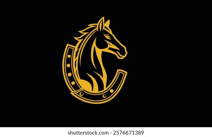 Horse or horseshoe logo vector icon illustration