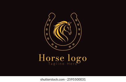 Horse or horseshoe logo vector icon illustration