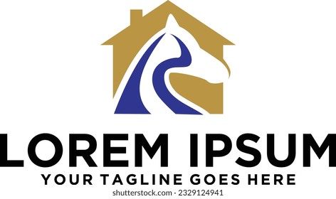 Horse house letter R logo