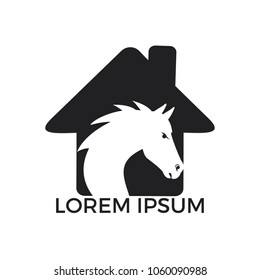 Horse house vector logo design.