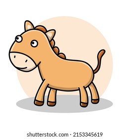 Horse Icon Cartoon. Animal Farm Symbol Vector
