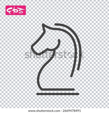 Horse icon, chess icon, queen icon, EPS format vector icon illustration file