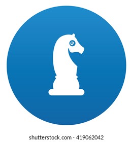 Horse icon design on blue button,vector