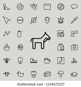 horse icon. Detailed set of minimalistic line icons. Premium graphic design. One of the collection icons for websites, web design, mobile app on colored background