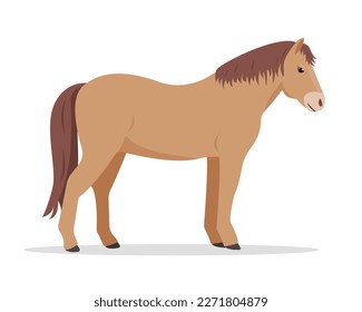 Horse icon. Farm domestic animal isolated on white background. Vector flat or cartoon illustration.