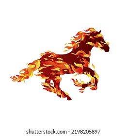 Icono de caballo de fuego. Símbolo vector de quema