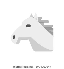 horse icon flat, animal icon. White horse. flat icon design vector